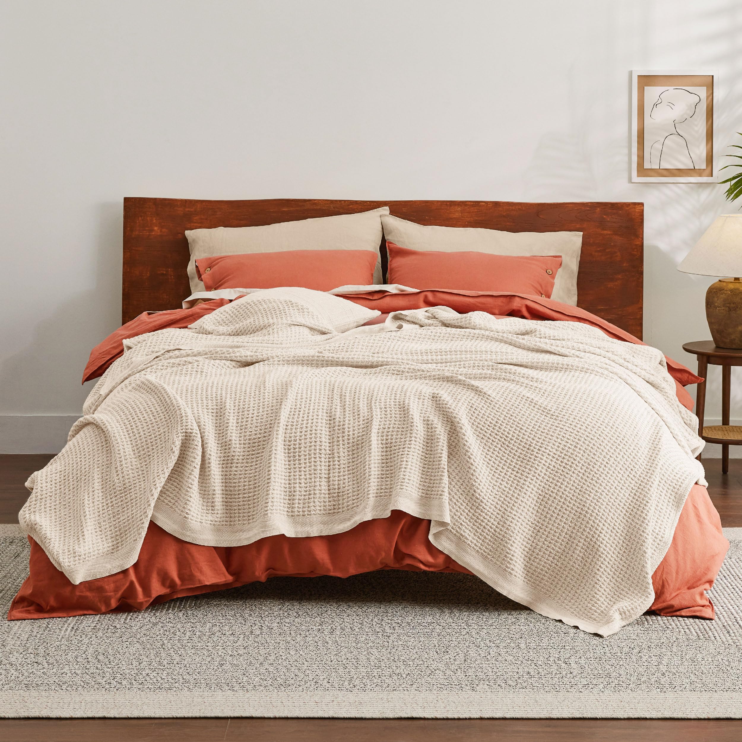 Bedsure — Cotton Waffle Weave Blanket — view 2