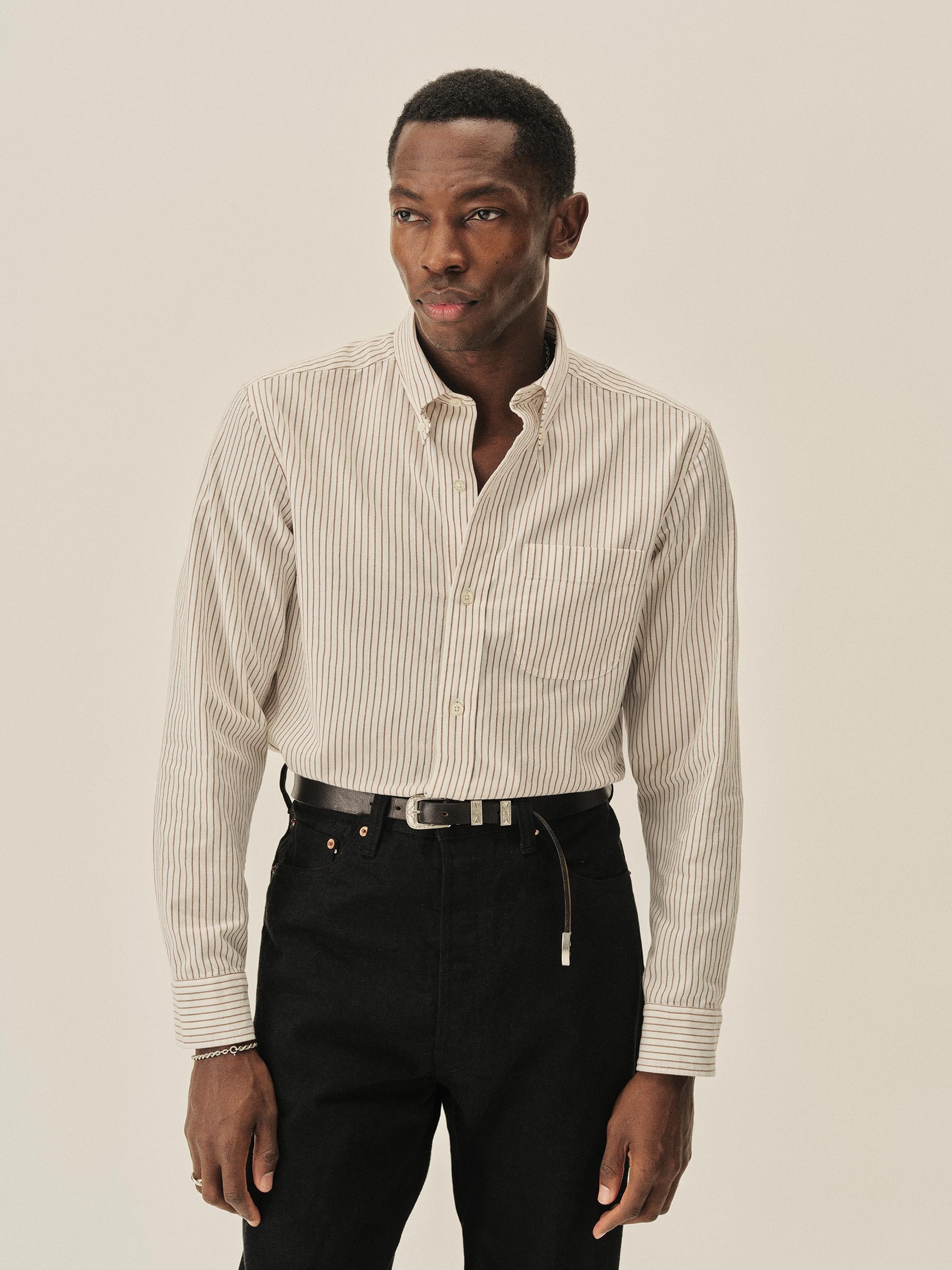 Buck Mason — Canyon Lane Stripe California Oxford BD Shirt — view 2