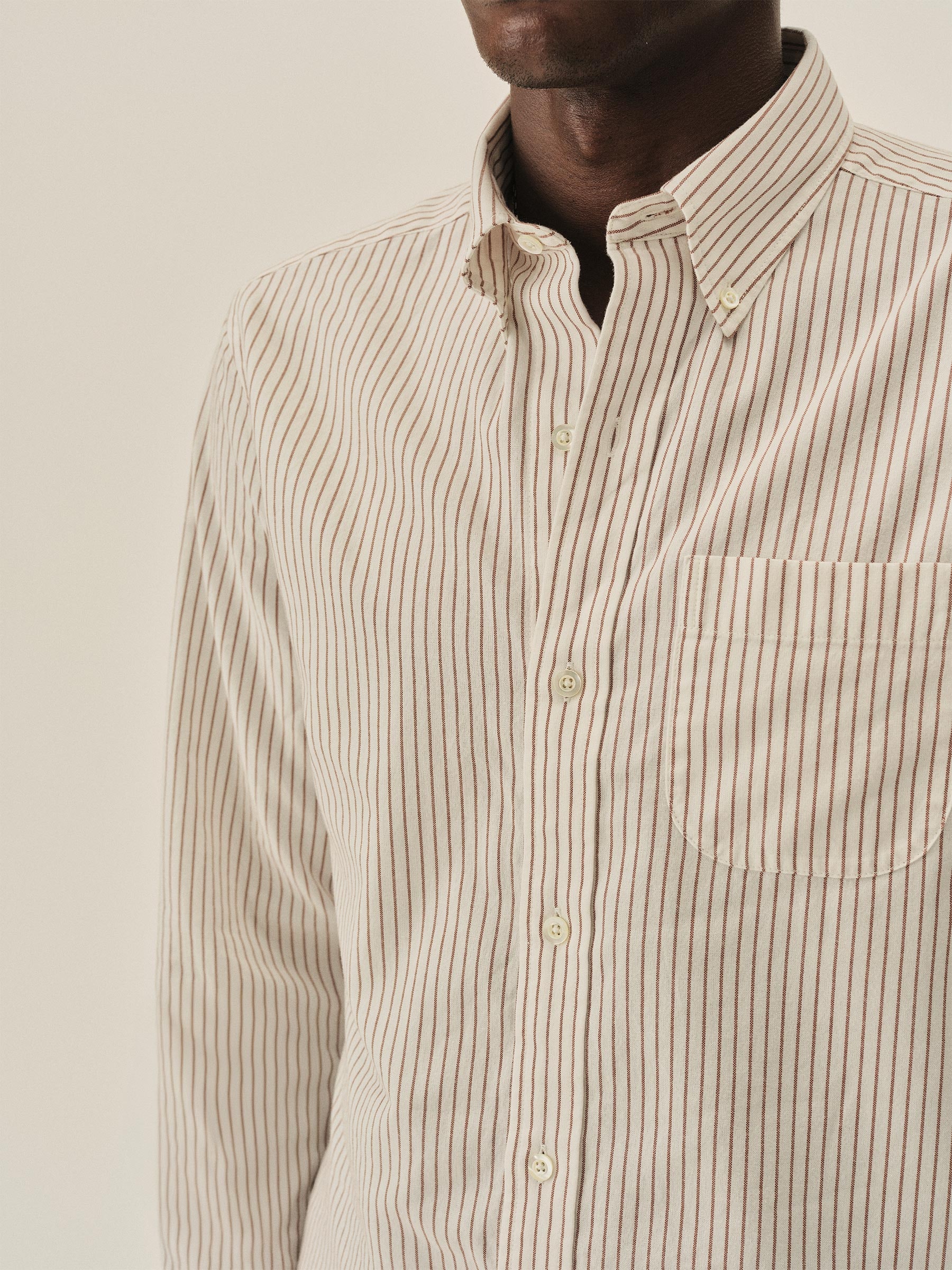 Buck Mason — Canyon Lane Stripe California Oxford BD Shirt — view 3