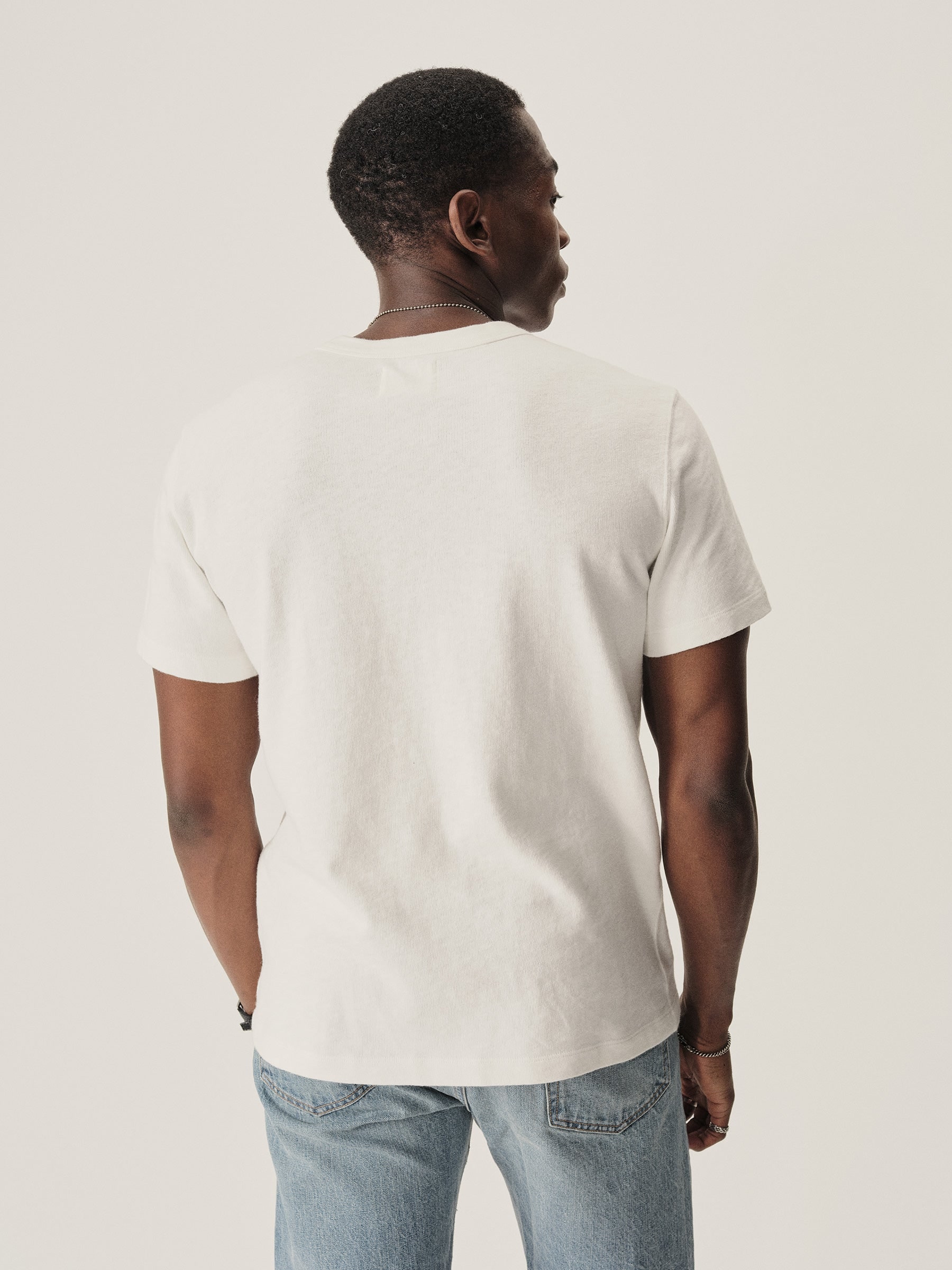 Buck Mason — White Field-Spec Cotton Heavy Tee — view 5