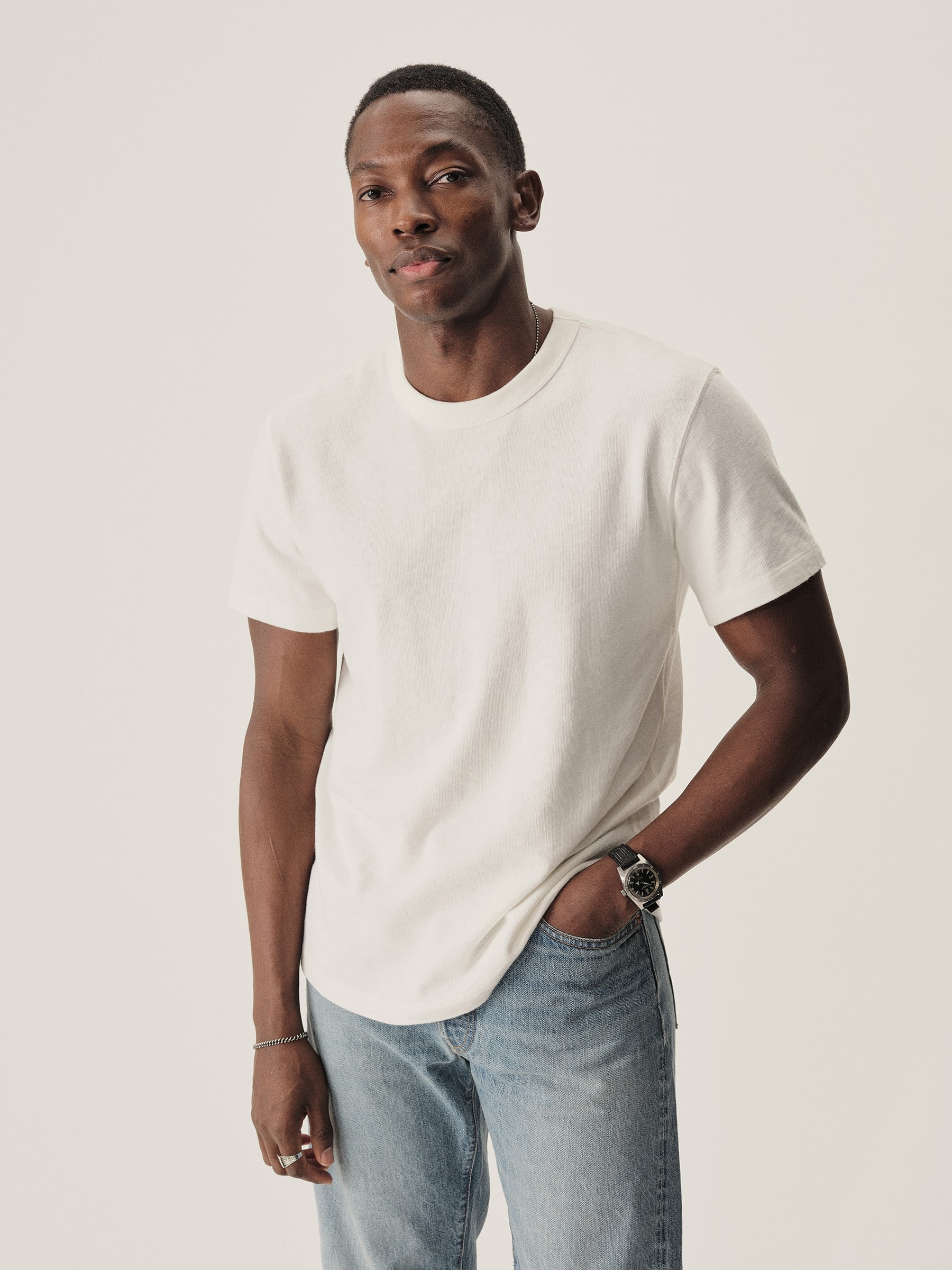 Buck Mason — White Field-Spec Cotton Heavy Tee — view 2