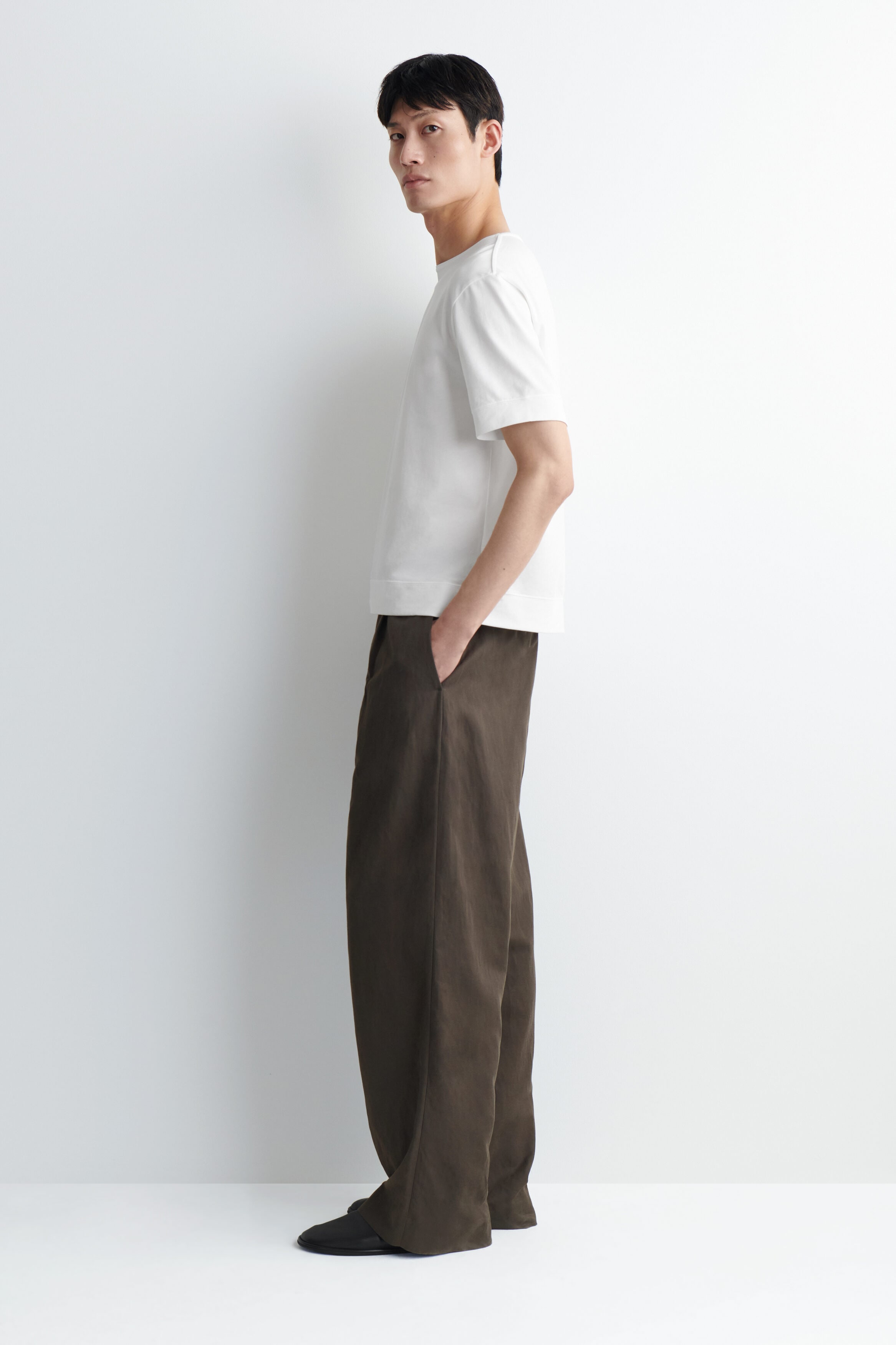 COS — Boat-Neck Cotton T-Shirt — view 2