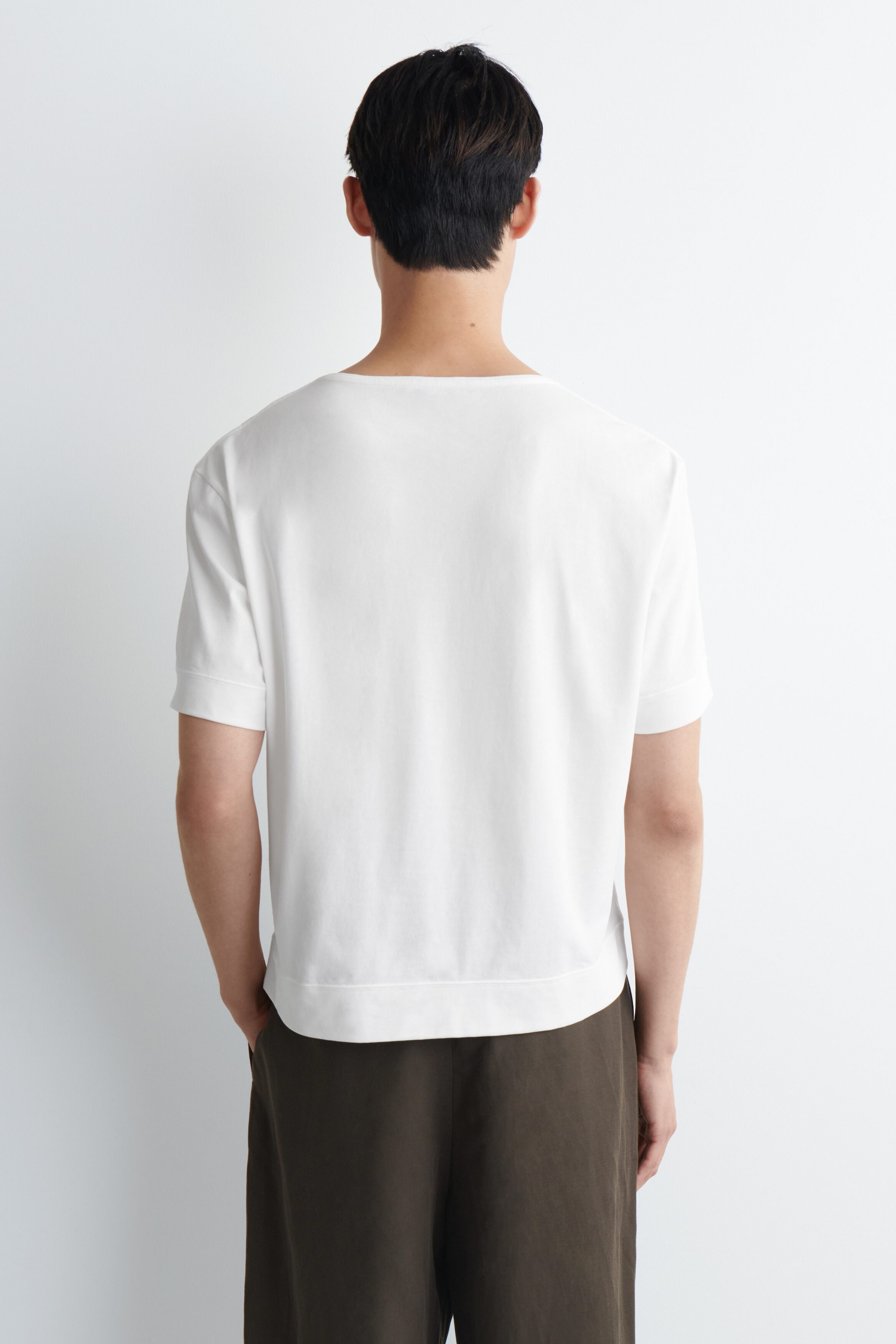 COS — Boat-Neck Cotton T-Shirt — view 3