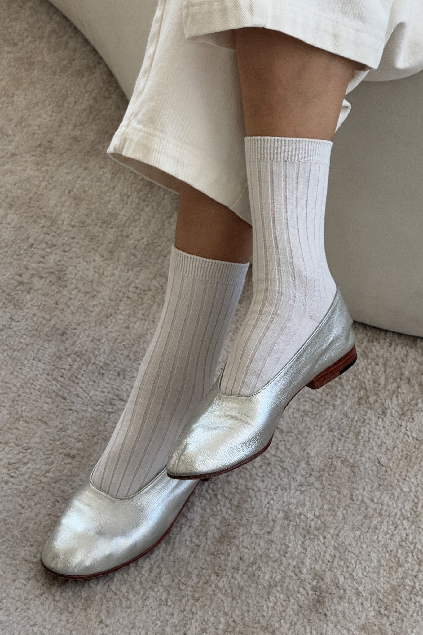 Le Bon Shoppe — Her Socks (MC cotton) - Classic White — view 2