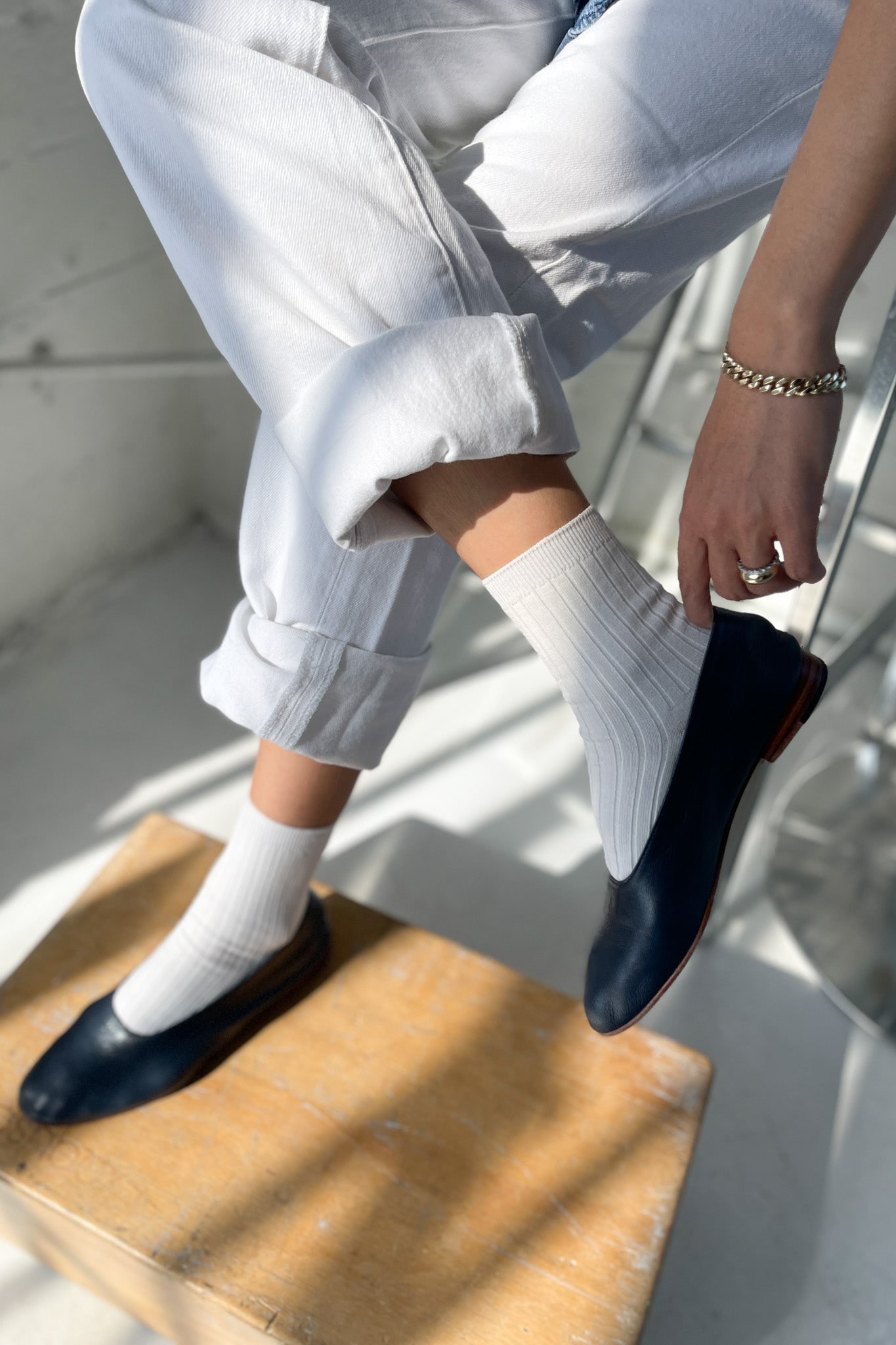 Le Bon Shoppe — Her Socks (MC cotton) - Classic White — view 3