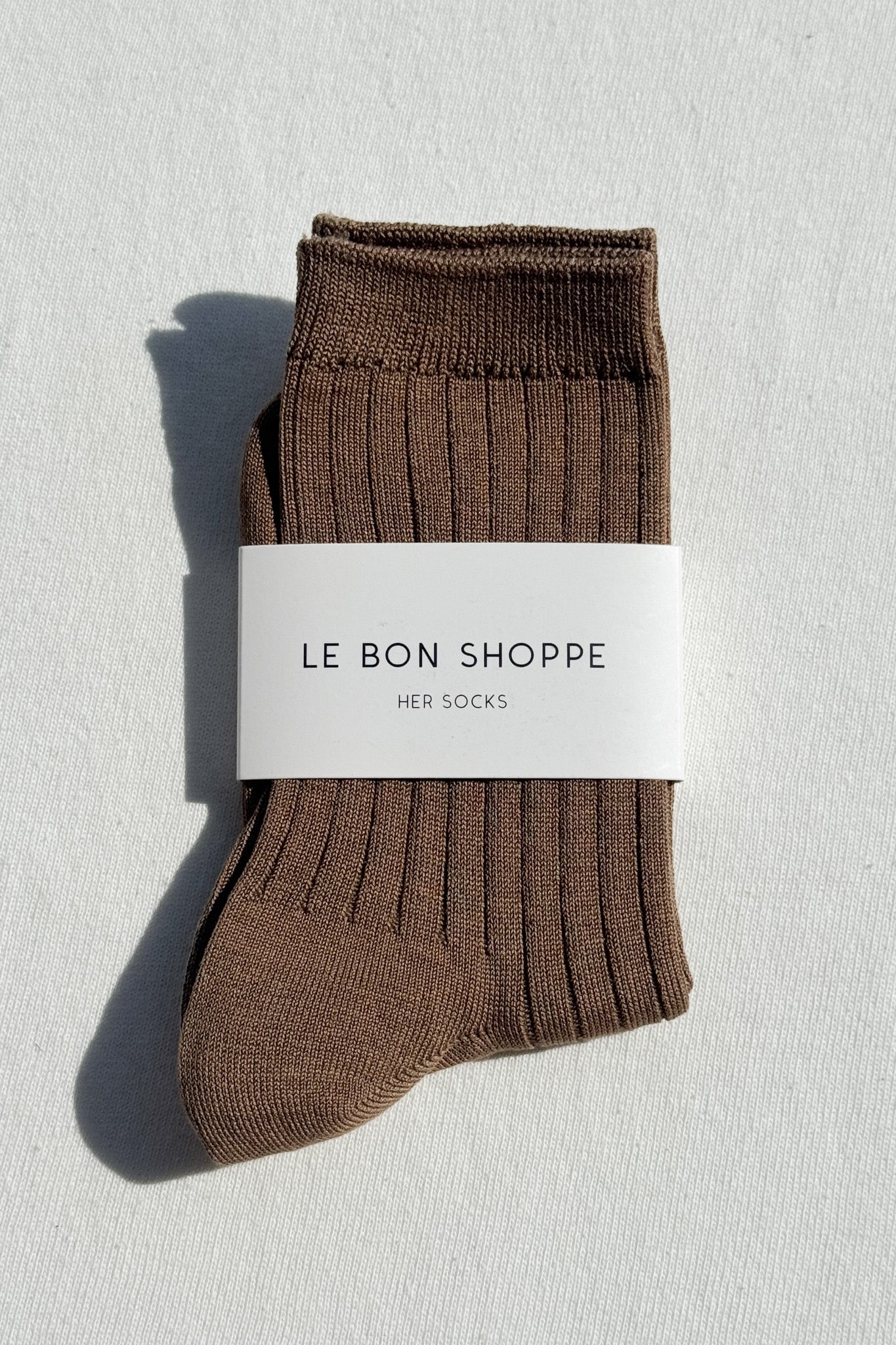 Le Bon Shoppe — Her Socks (MC cotton) - Dark Tan — view 3