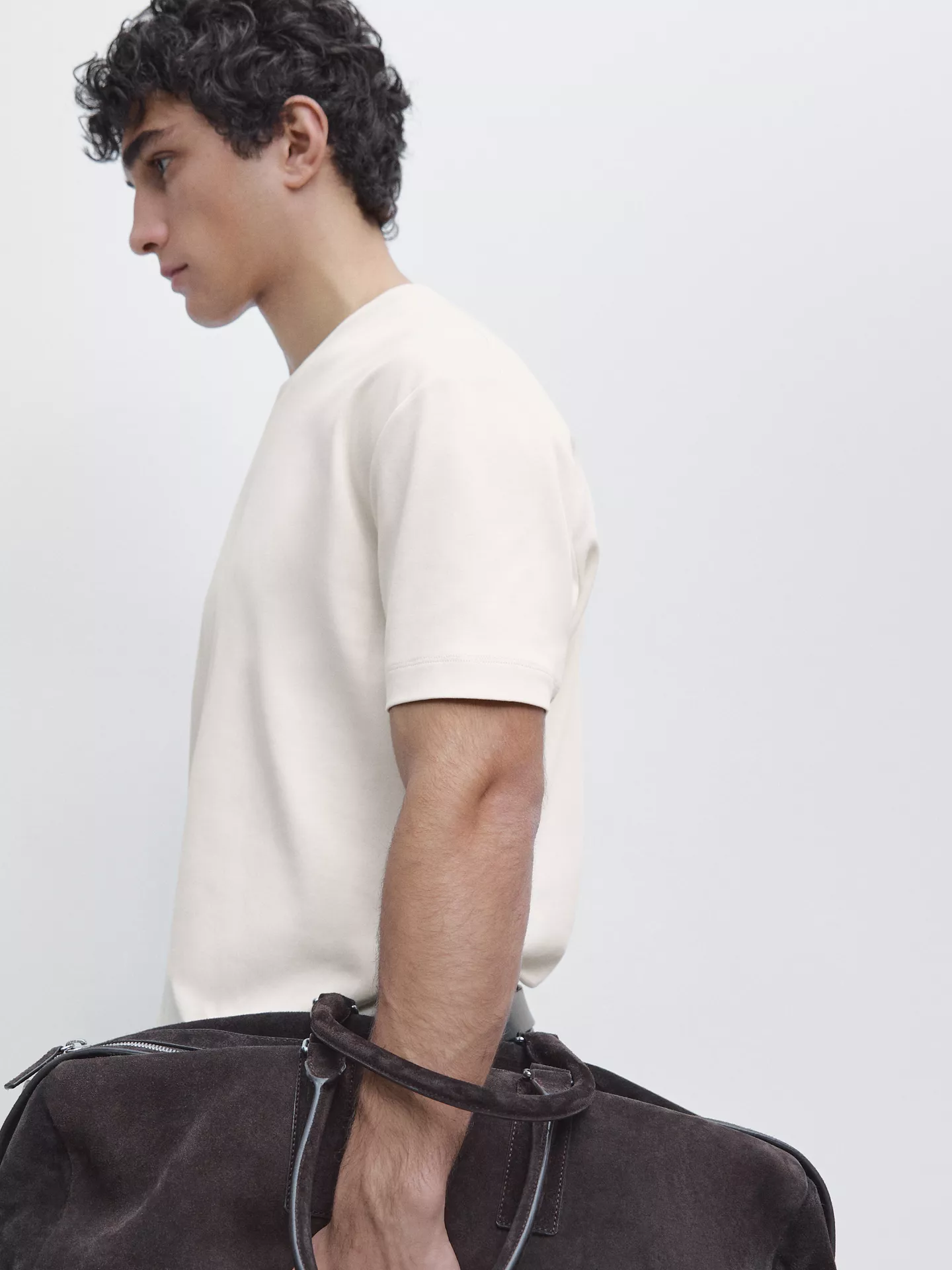 Massimo Dutti — 100% Cotton Short-Sleeve T-Shirt — view 4