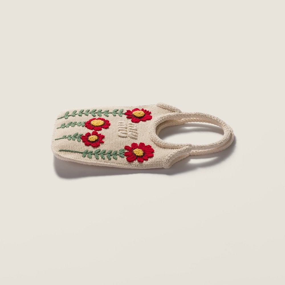Miu Miu — Ivy embroidered cotton handbag — view 2