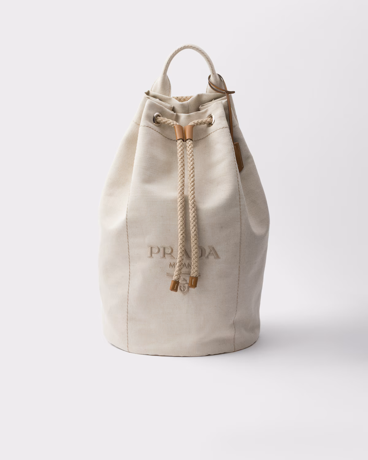 Prada — Linen-Blend Drawstring Duffel — view 3
